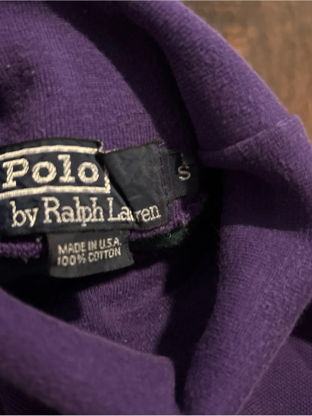 Polo by Ralph Lauren Purple & Green Striped Turtleneck Sweater